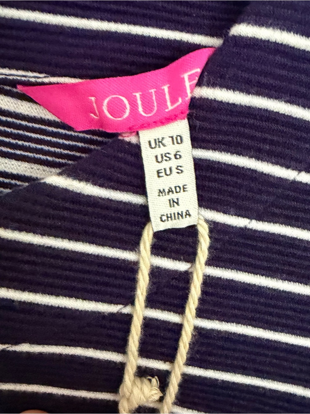$119 New Joules U Marie Dress Size 6 Navy White Striped Shift Short Sleeve NWT - Picture 7 of 9